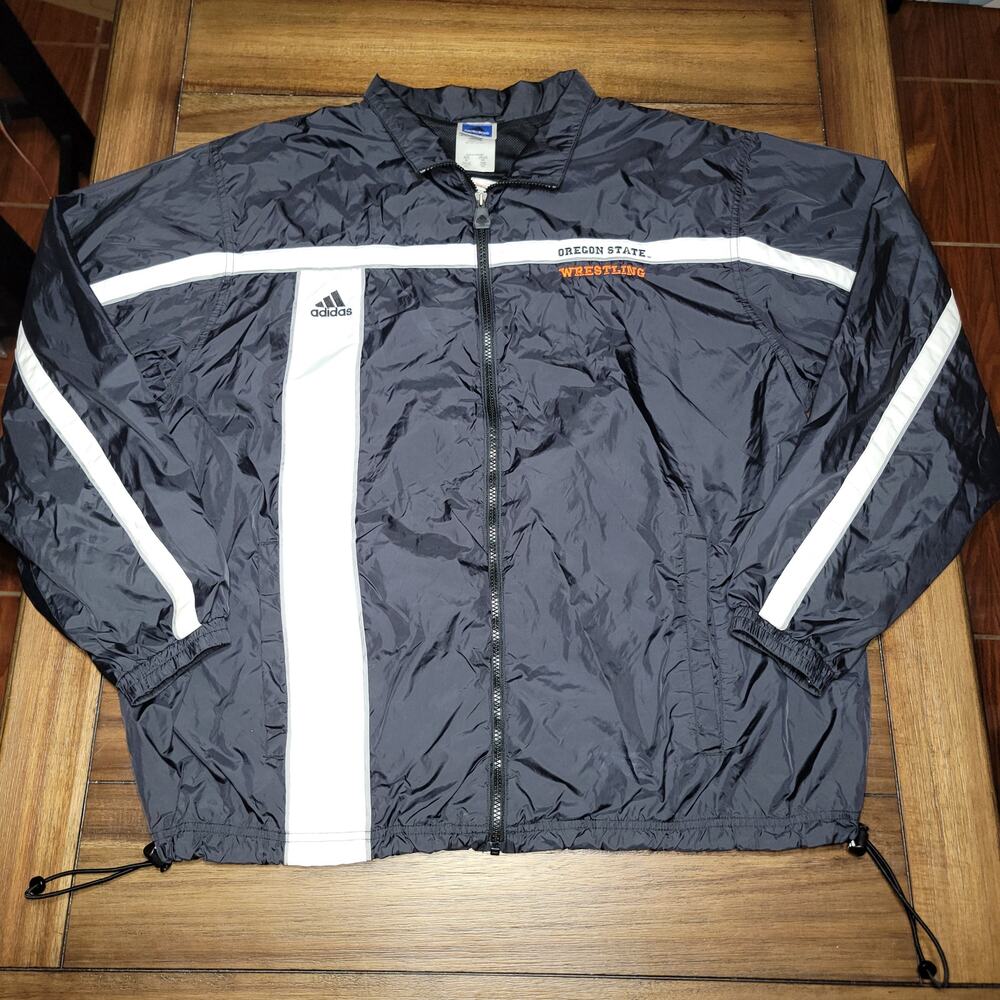 Adidas Full Zip Wind Breaker "Oregon State Beavers Wrestling" - Size XL